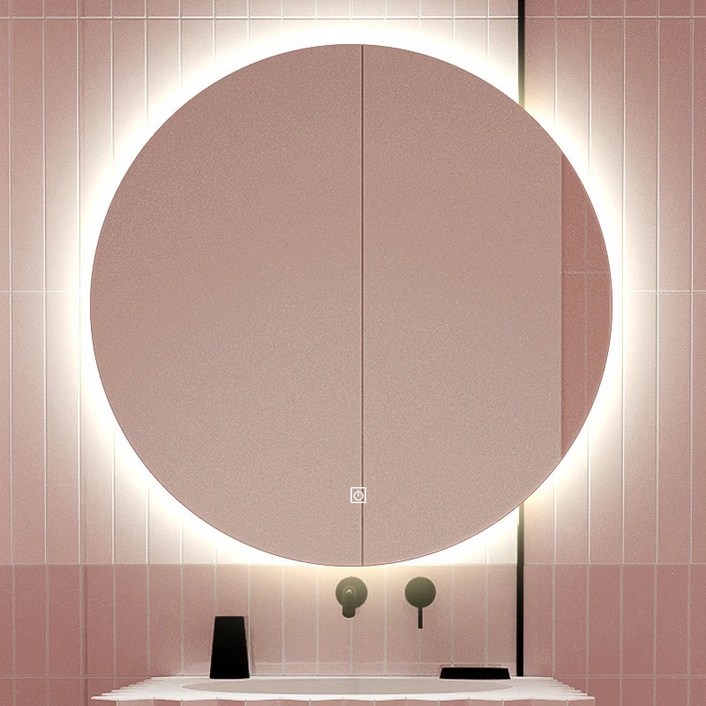 LED 간접 조명 거울 노프레임 욕실 화장대 인테리어 원형 거울