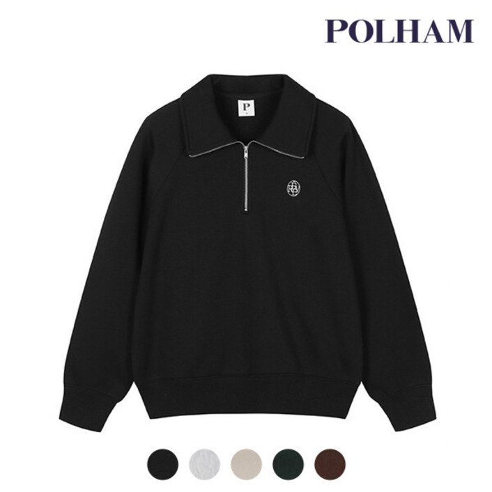 폴햄 POLHAM 여성 플리스 하프집업 래글런 맨투맨 티셔츠_PHD4TR2060 346985