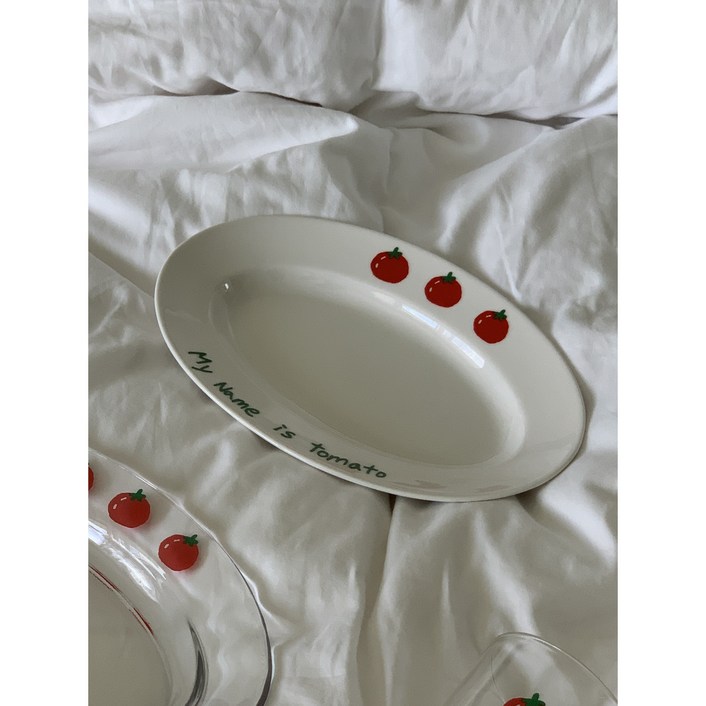 [웜보울 made] 마이네임이즈토마토 도자기접시 26cm