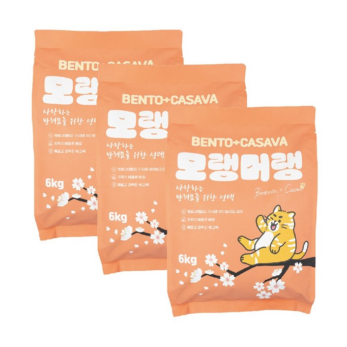 펫라벨 모랭머랭 벤토카사바 고양이모래, 무향, 3개, 6kg 펫라벨 모랭머랭 벤토카사바 고양이모래, 무향, 3개, 6kg