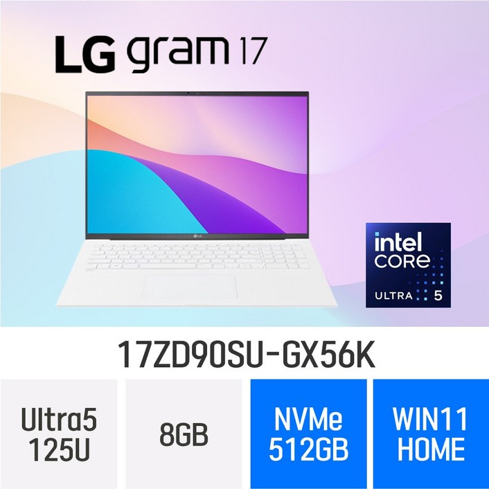 LG전자 2024 그램17 17ZD90SUGX56K, 17ZD90SUGX56K, WIN11 Home, 8GB, 512GB, 스노우화이트