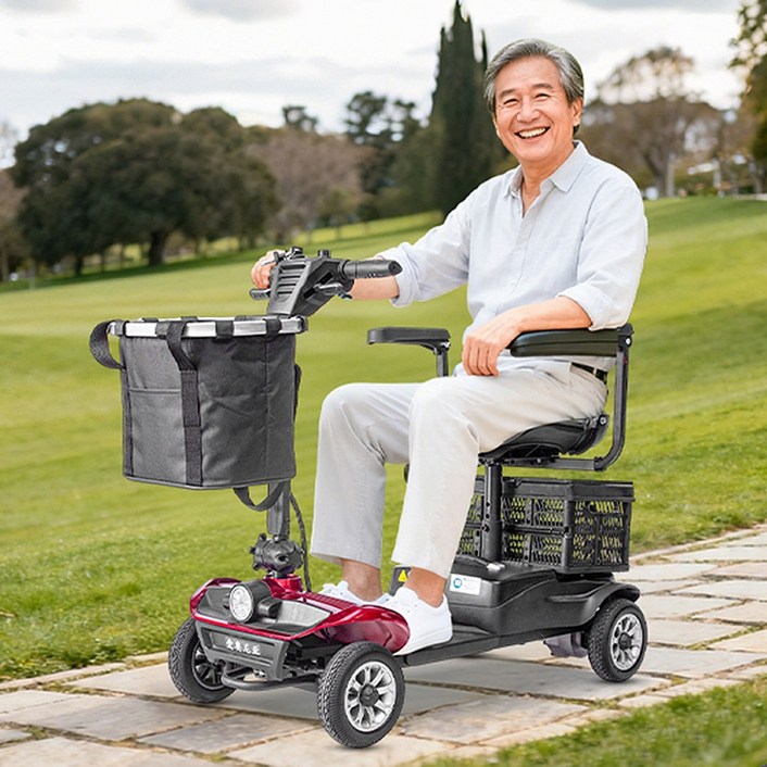 한무테크 접이식 노인 전동차 사륜 전동 스쿠터 휠체어 경량