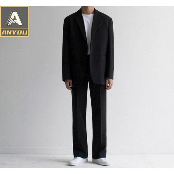ANYOU 남성용 정장세트 수트 자켓 + 긴바지 세트
