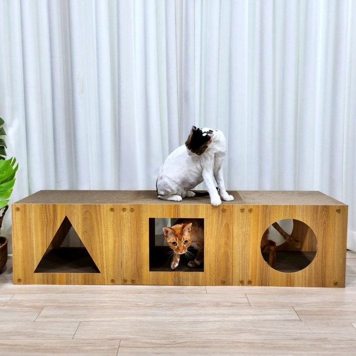 마아,고양이 스크래쳐 대형 터널 스크래쳐 숨숨집 125cm, 1개, 본품