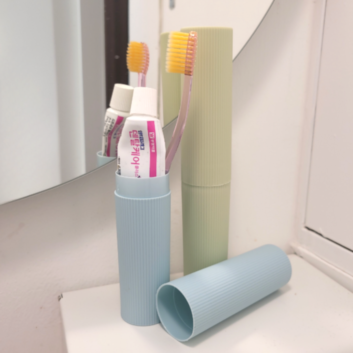 에스픽 슬림핏 여행용 휴대용 치약 칫솔 케이스 칫솔통, 슬림그린블루, 1세트