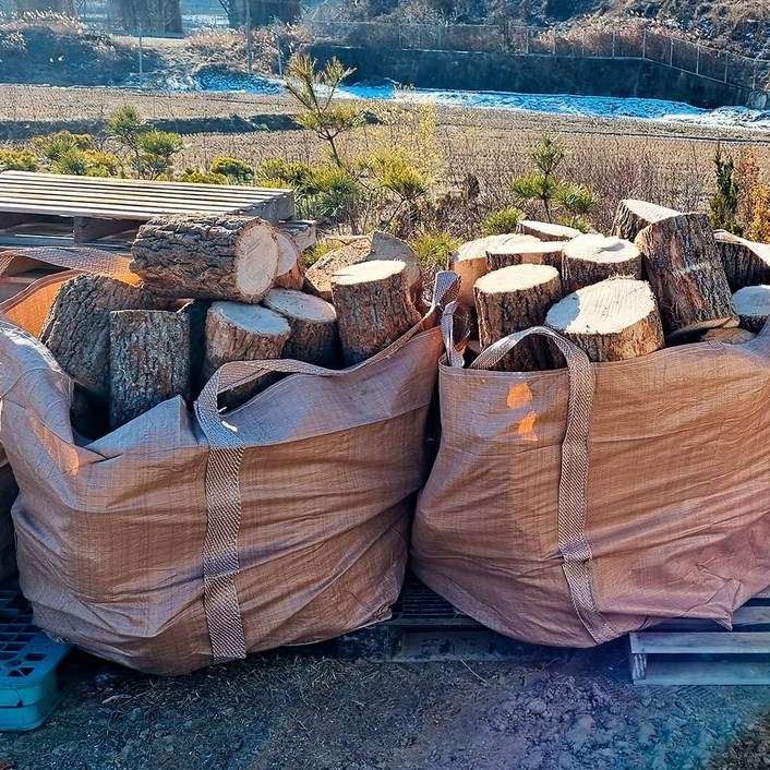 참나무장작 통나무 50cm 절단목 땔감 1루베