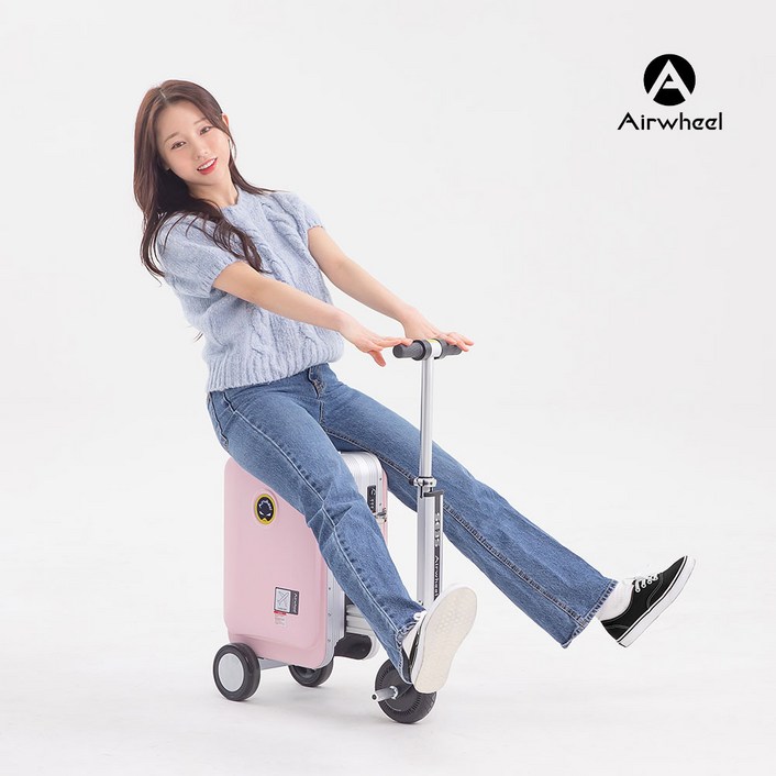 한국총판Airwheel 에어휠 전동캐리어 블랙핑크실버캐리어, 블랙, SE3S