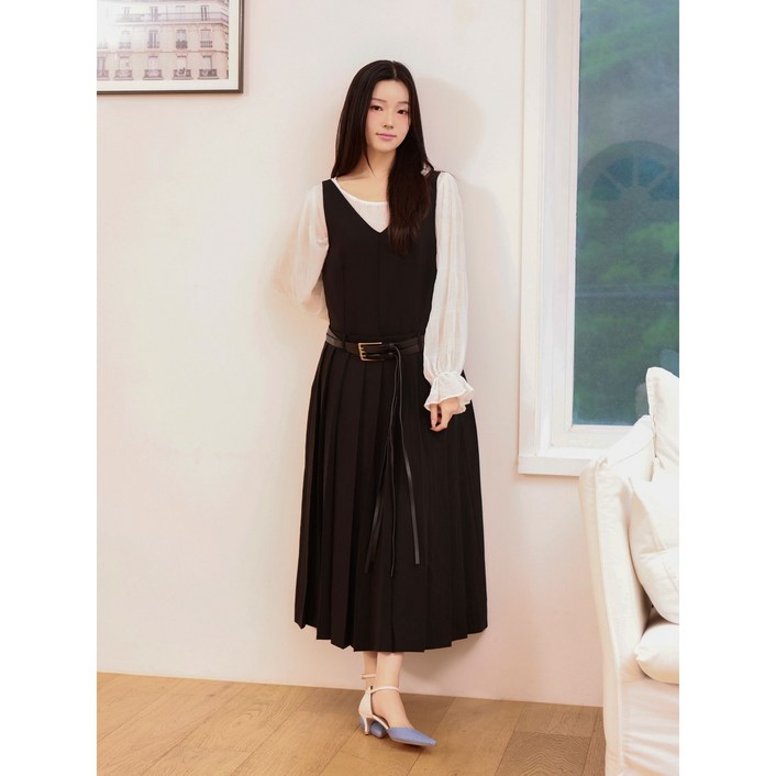 바이올렛 여성용 코코 브이넥 여름 롱원피스 2colors 데일리룩