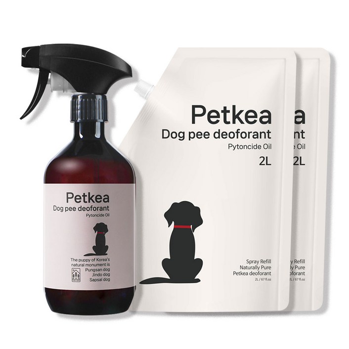 펫케아 강아지탈취제 피톤치드 천연 스프레이 반려견 오줌냄새 제거 + 공병, 1개, 4L