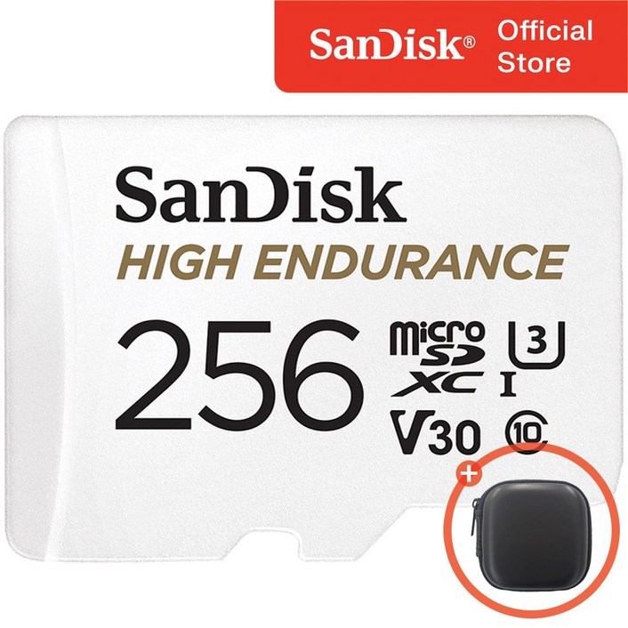 샌디스크 High Endurance 블랙박스 마이크로 SD 카드 메모리 케이스, 256GB, 1개