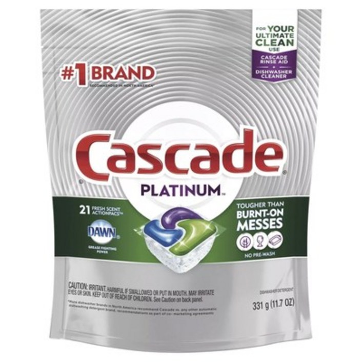 Cascade 플래티넘 프레시 향 식기세척기용 세제 21개입