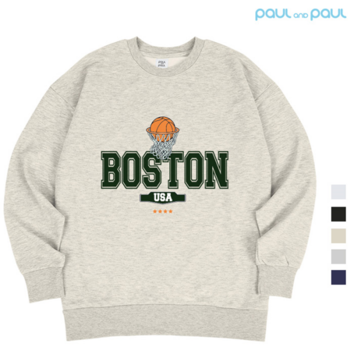폴앤폴폴앤폴 BOSTON 오버핏 남여공용 맨투맨