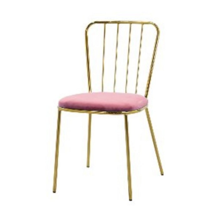 VFS LN 골드 벨벳의자 인테리어의자 카페의자 업소용, 핑크, 1개