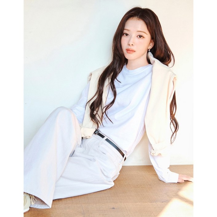 지오다노NEW  베이직 긴팔 티셔츠 (퍼펙트티)05316501(화이트)