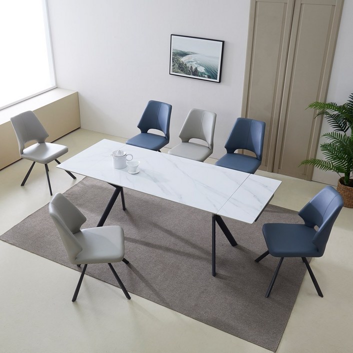 홈앤힐 미체B 확장형 세라믹 익스텐션 8인용 식탁 테이블