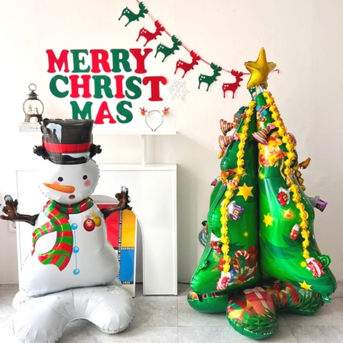 하피블리 대형 크리스마스풍선 머리띠 세트, 크리스마스 가랜드B