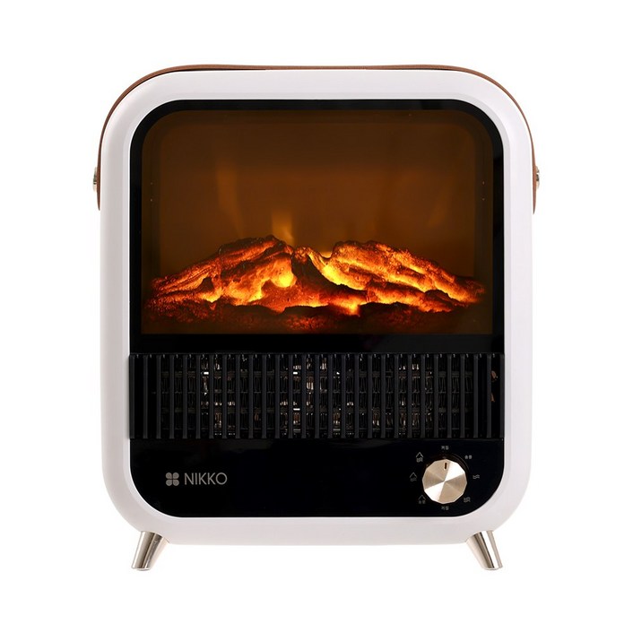 (26년형 NEW) 니코 PTC 소형 전기 난로 불멍 히터 캠핑 온풍기 NKH-F246