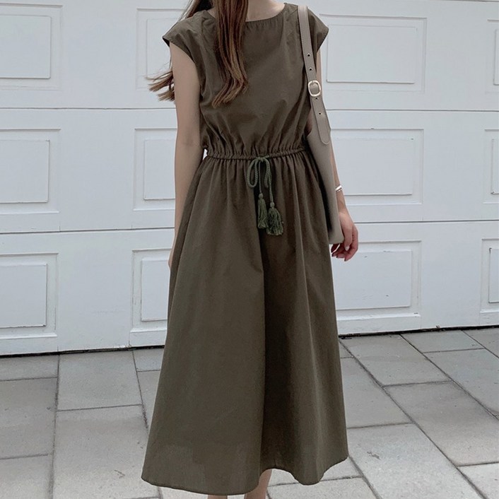 데일리바이블 바스락 린넨 롱 원피스 여름 나시 휴양지 원피스