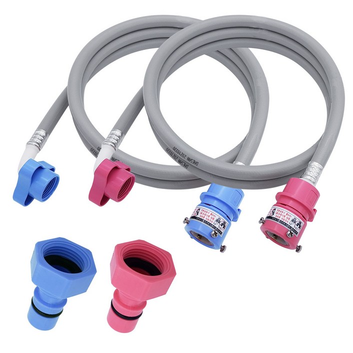 국산 세탁기호스 삼성 LG 대우 급수호스 2미터 냉수+2미터 온수 세트