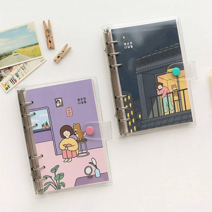 EA 핑크풋 보리 6공 다이어리 A6 만년형 12개월, 1개, 상세페이지 참조