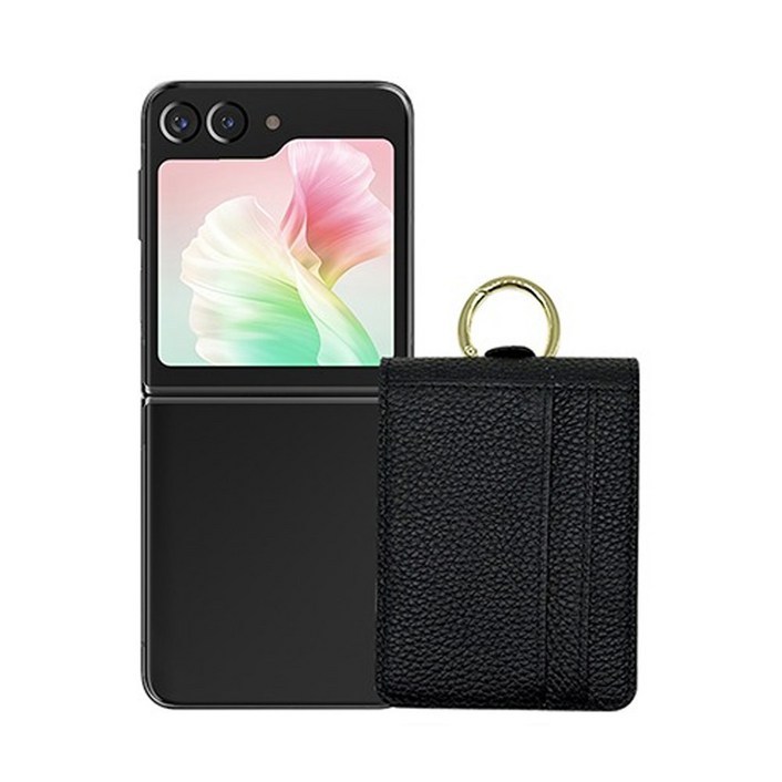 하이온 천연가죽 카드수납 힌지보호 키링 케이스 Z플립5 HZ5-6나오미