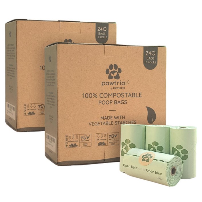 포트리아 파우토피아 생분해 배변봉투 480매 밸류팩, 240개입, 2개