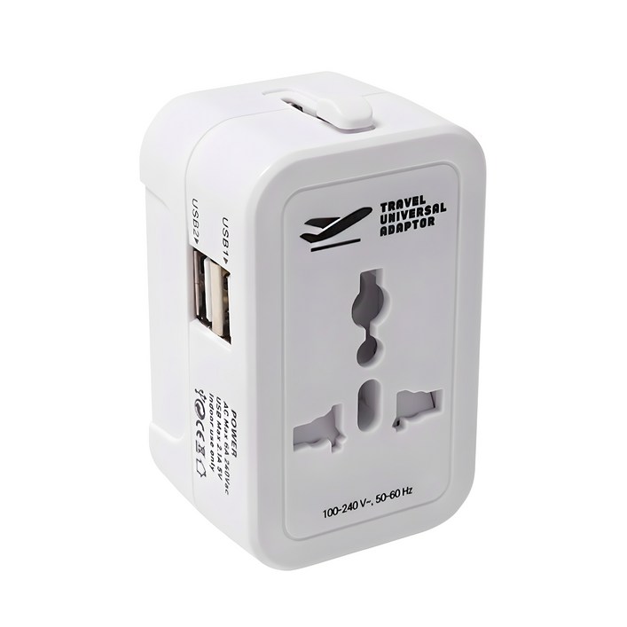 홈플래닛 해외 여행용 멀티 어댑터 USB 2포트 파우치 세트