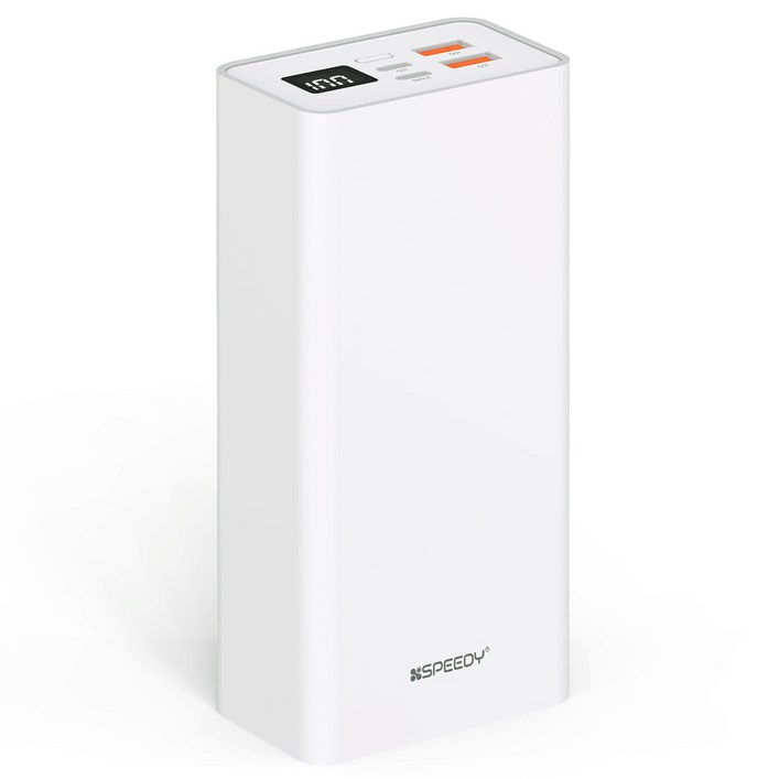 SPEEDY 슬림핏 PD 20W 대용량 잔량표시 고속충전 보조배터리 30000mAh, 화이트, SPEB2PA4PF30PQ SPEEDY 슬림핏 PD 20W 대용량 잔량표시 고속충전 보조배터리 30000mAh, 화이트, SPEB2PA4PF30PQ