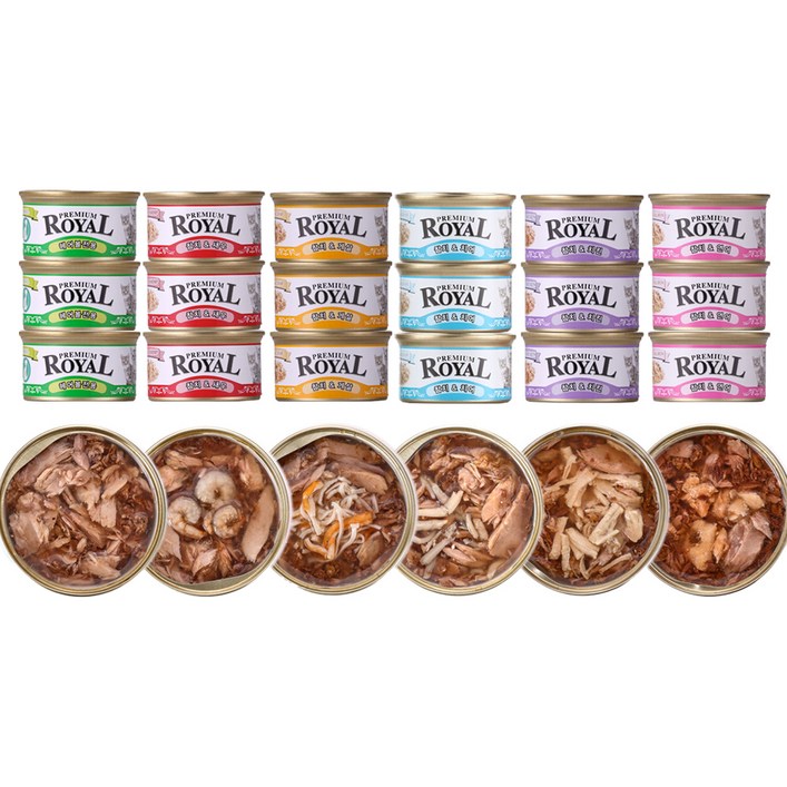 펫스토리로얄 고양이 프리미엄 로얄 습식 캔, 혼합맛, 85g, 24개