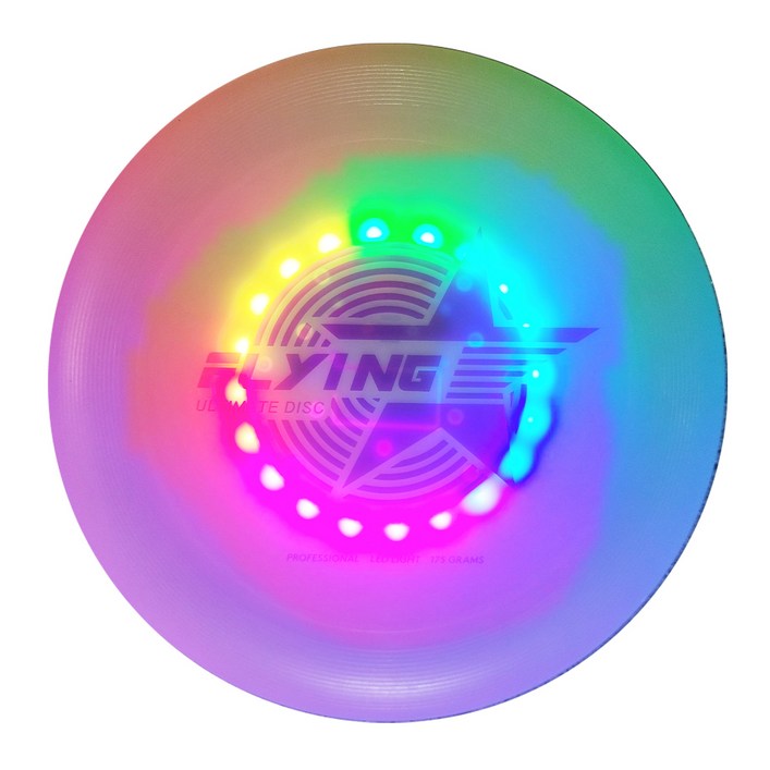 비상 LED 플라잉디스크 원반 던지기, 화이트, 1개