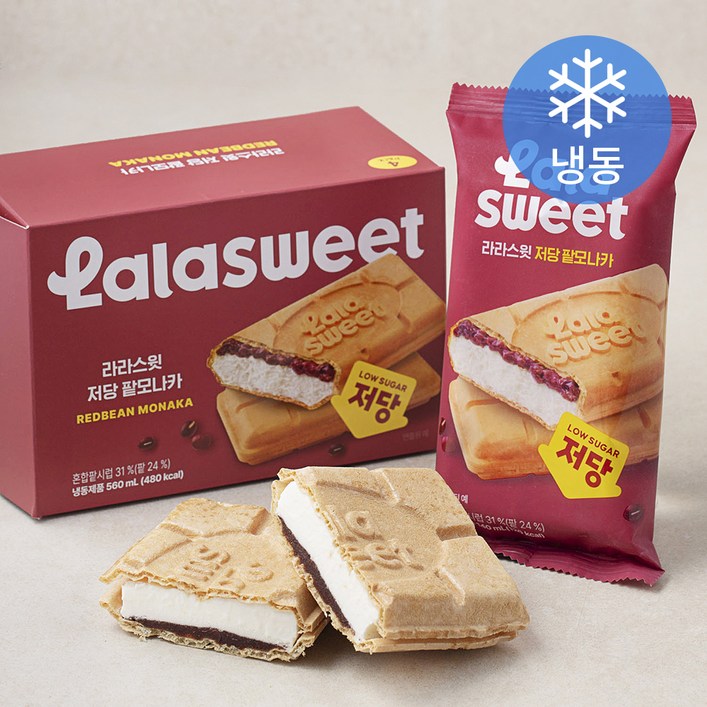 라라스윗 팥 모나카 아이스밀크 (냉동), 140ml, 4개입, 1개