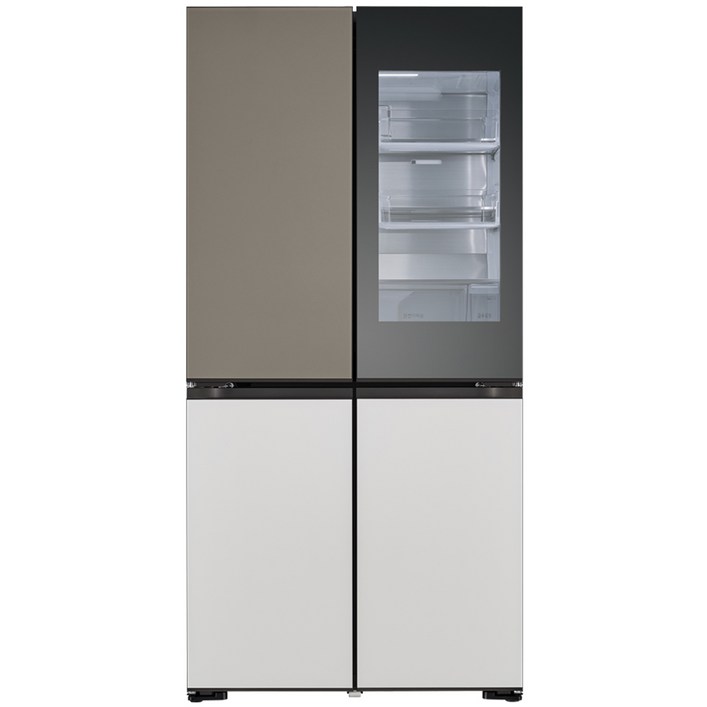 LG전자 디오스 오브제 컬렉션 4도어 무드업 노크온 냉장고 방문설치, 색상가변 글라스, M623GNN392