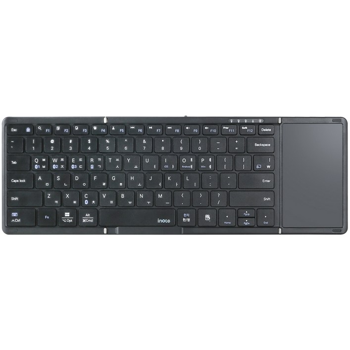 아이노트 터치패드 블루투스 무선 접이식 키보드, 블랙, XFOLDING XK905B