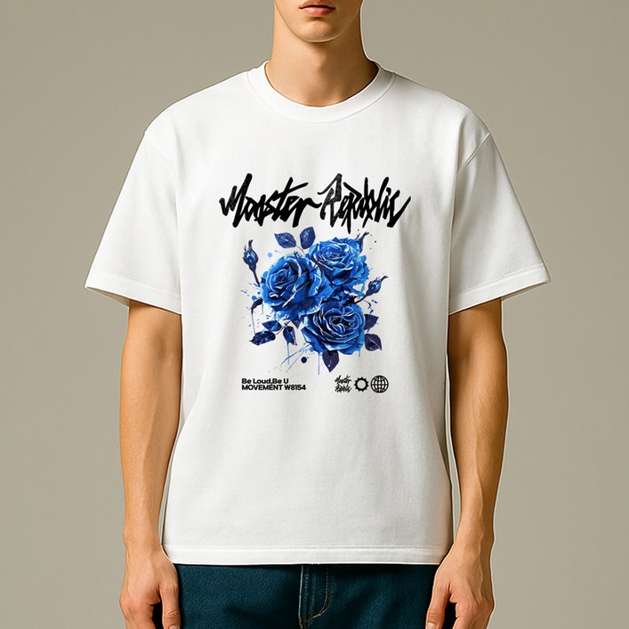 몬스터리퍼블릭 프로즌 로즈 블루 티셔츠 B8154