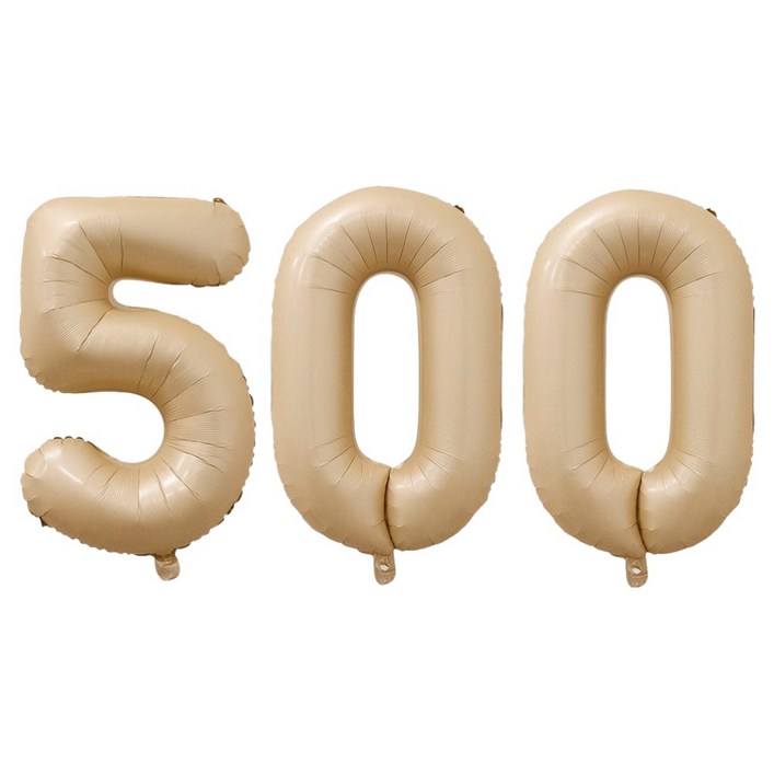 코히모 초대형 기념일 숫자 풍선 세트 100cm 5W0460, 숫자500 카라멜, 1세트