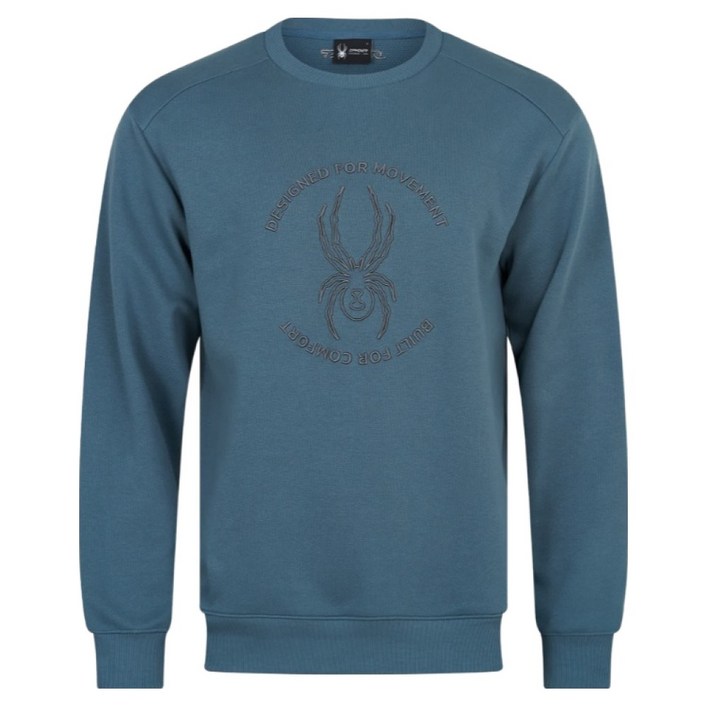 스파이더 남성용 서클 레터링 자수 맨투맨 SPKFCNRL001M