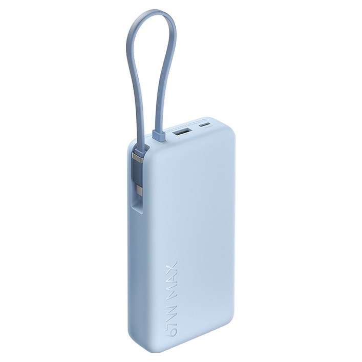 샤오미 Xiaomi 67W 케이블 일체형 보조 배터리 20000mAh C타입, PB2067, 스카이블루