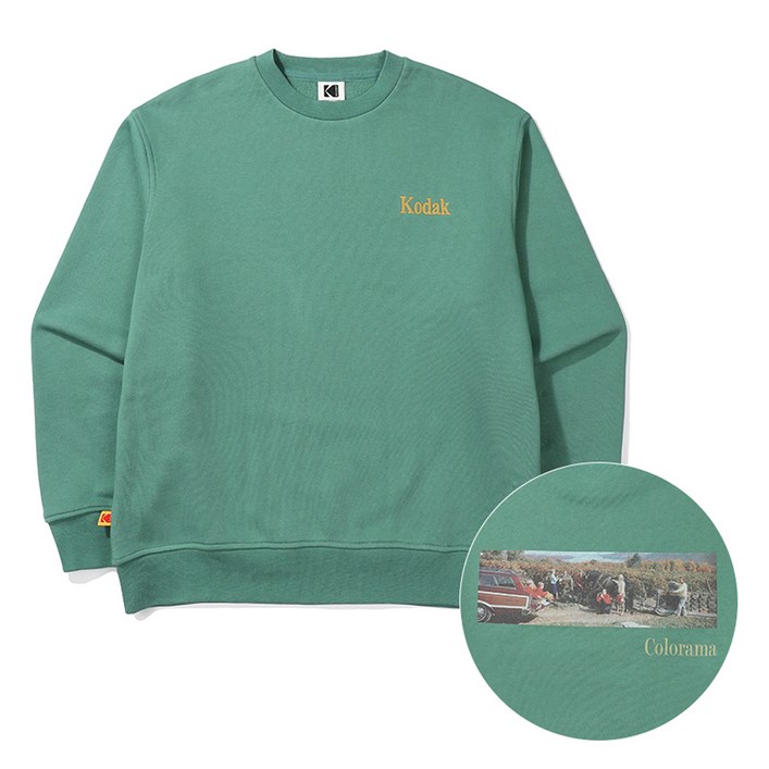 코닥어패럴 남녀공용 브라우니 컬러라마 면 맨투맨