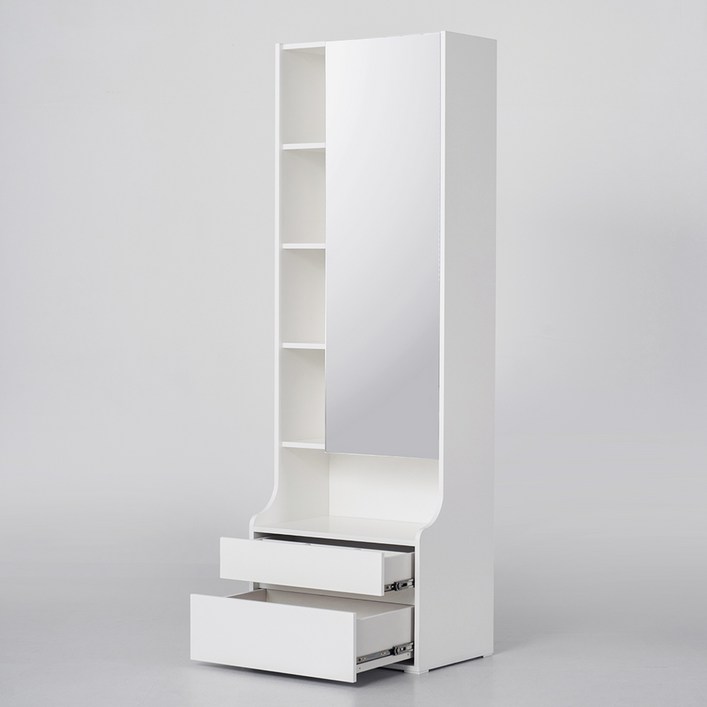 도모 루체오 와이드 전신거울 수납장 600 방문설치, 화이트