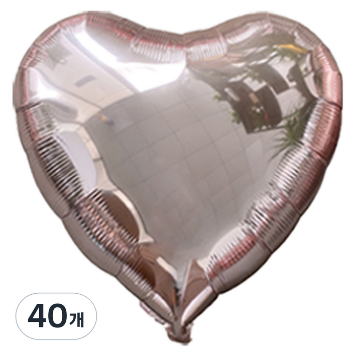 코히모 하트 은박 파티 풍선 45cm 5W0366, 40개, 로즈골드