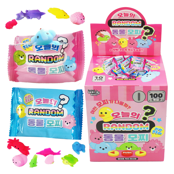 해피아이몰 동물 모찌 말랑이 촉감발달완구 100p, 랜덤 발송, 980g, 1개