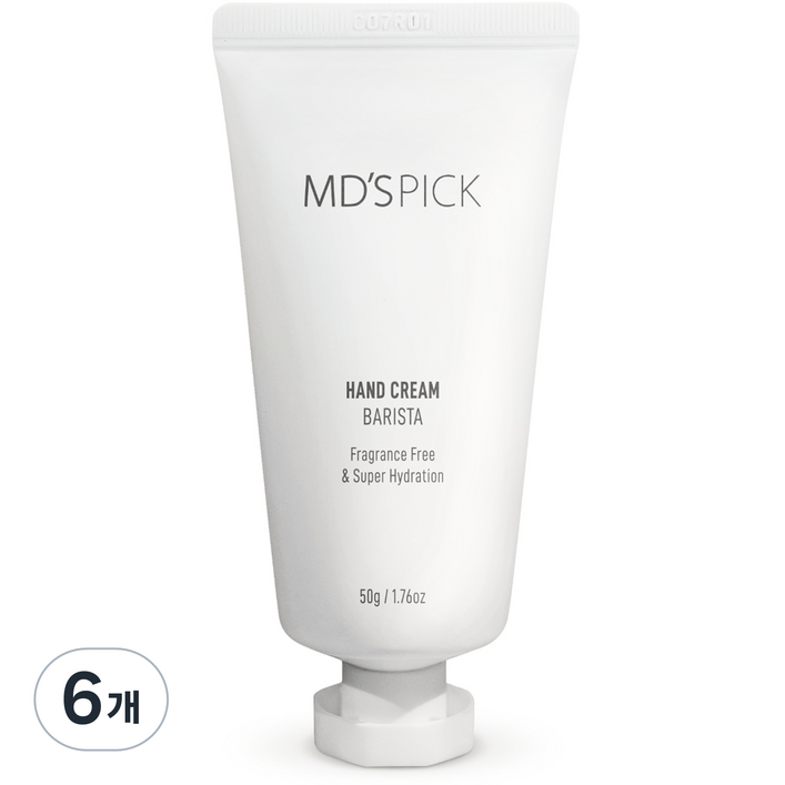 엠디스픽 바리스타 핸드크림 무향, 50g, 6개