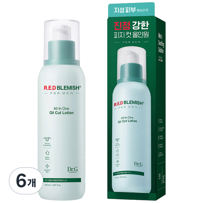 닥터지 레드 블레미쉬 포 맨 오일 컷 로션 올인원, 150ml, 6개