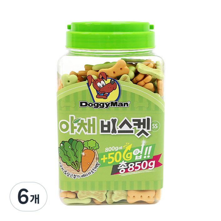 도기맨 강아지 비스킷 SS, 야채, 850g, 6개