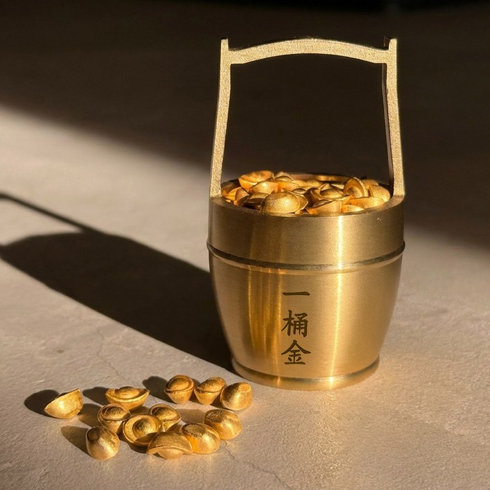 리드홈 병오년 재물운 건강 행운 황금 양동이 풍수 인테리어 소품 금원보