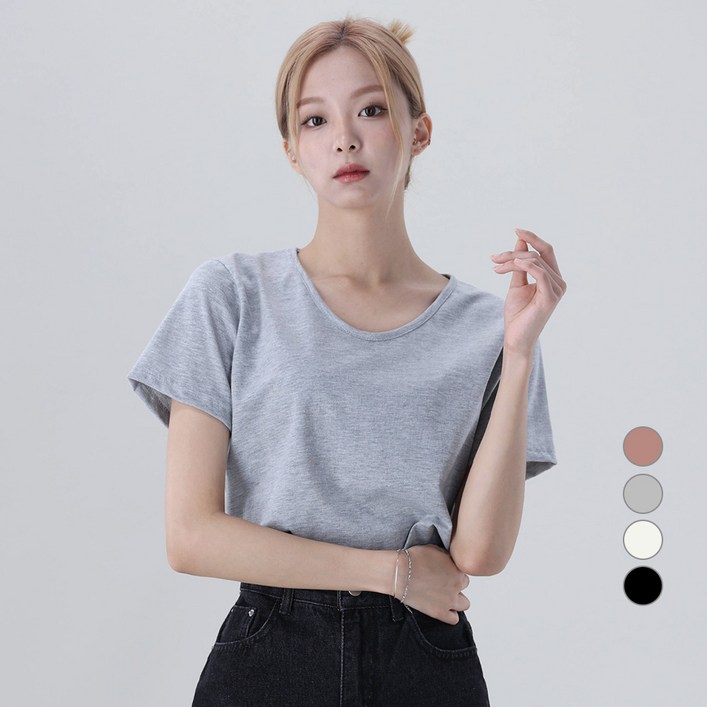 어썸어라운드 여성용 비브 여리핏 브이넥 반팔 티셔츠