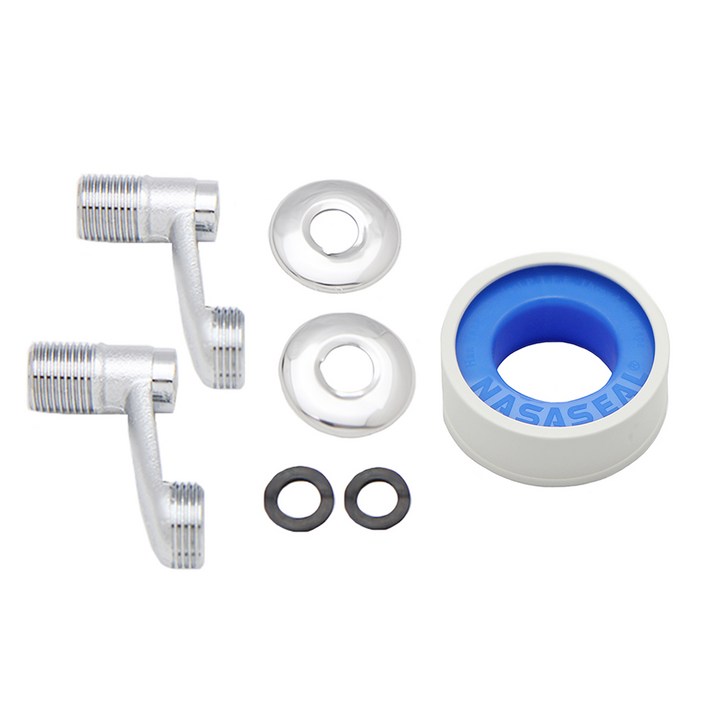 수도엔꼭지 편심 S닛플 소 2p + 편심왕 2p + 고무패킹 2p + 테프론테이프 세트