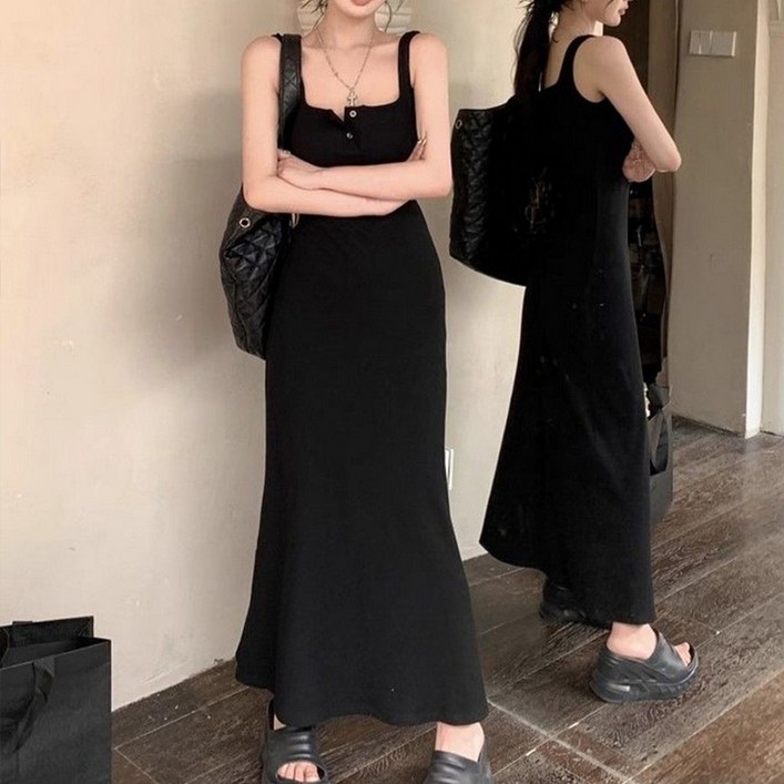 비비에모 글램 바디라인 슬림 롱 원피스 11098