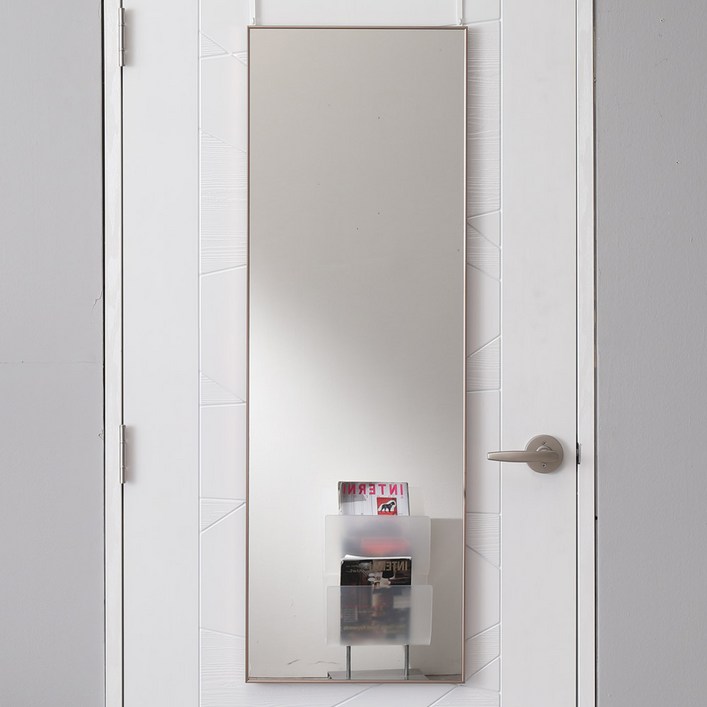 데코퍼니쳐 알루미늄 비산방지 문걸이 거울 400 x 1200 mm, 골드