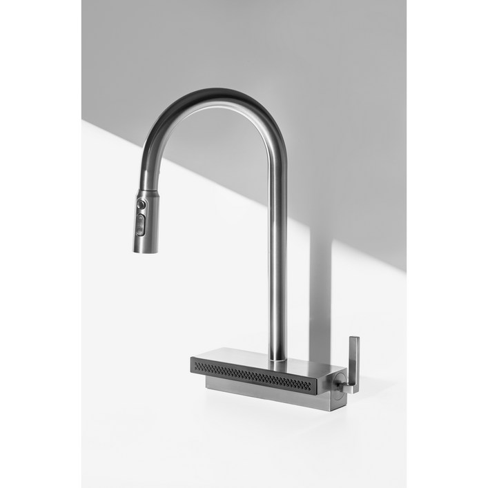 [범폭포수전] 범테리어 / 멀티라인 폭포수전 실버 거위목 주방 싱크대 수전 무광 스텐 수도꼭지 교체 스테인리스304, 1개